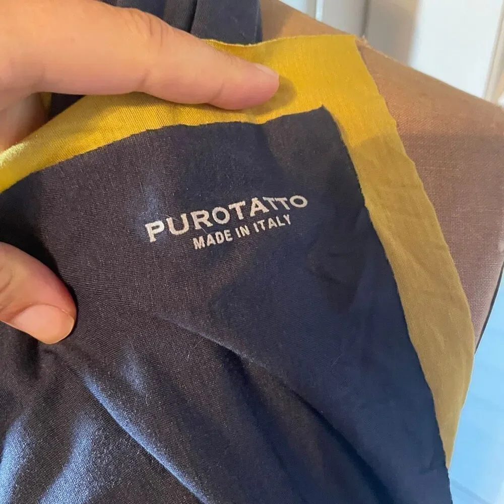 PUROTATTO | reversible navy gold scarf